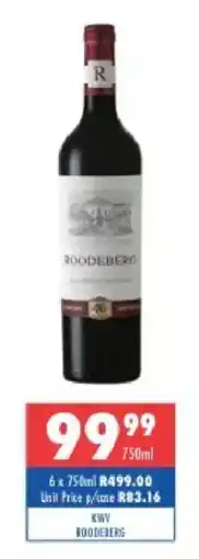 Ultra Liquors Kwv Roodeberg offer