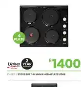 Fair Price STOVE BUILT-IN UNIVA HOB 4 PLATE U156B offer