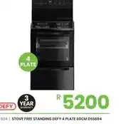 Fair Price STOVE FREE STANDING DEFY 4 PLATE 60CM DSS694 offer