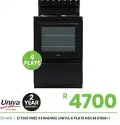 Fair Price STOVE FREE STANDING UNIVA 4 PLATE 60CM U116B-1 offer