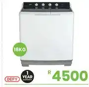 Fair Price WASHING TWIN TUB DEFY 18KG WHITE DTT180 offer