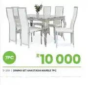 Fair Price Dining Set Anastasia Marble 7pc offer