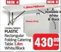KitKat Cash and Carry PLASTIC Rectangular Folding Catering Table 1.8m White/Black offer