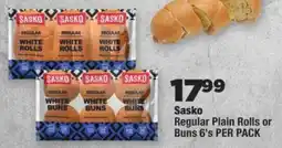 OK Foods Sasko Regular Plain Rolls or Buns offer