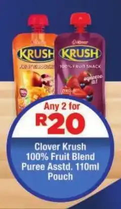 OK Foods Clover Krush 100% Fruit Blend Puree offer