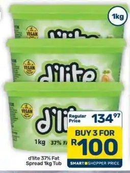 Pick n Pay Hypermarket D'Lite 37% Fat Spread 1kg Tub offer
