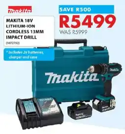 Chamberlain Makita 18V Lithium-Ion Cordless 13mm Impact Drill offer