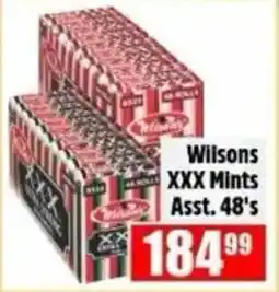 Devland Cash And Carry Wilsons XXX Mints Assorted offer