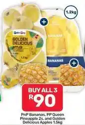 Pick n Pay Liquor Pick n pay - pnp bananas, pp queen pineapple 2s, and golden delicious apples offer