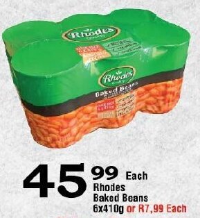 Oxford Freshmarket Rhodes Baked Beans 6x410g offer