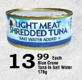 Oxford Freshmarket Blue Crane Tuna In Salt Water 170g offer