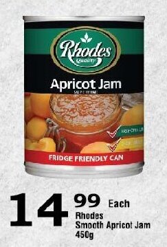Oxford Freshmarket Rhodes Smooth Apricot Jam 450g offer