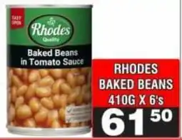 Advance Cash n Carry Rhodes Baked Beans in Tomato Sauce offer