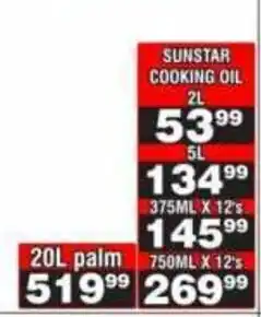 Advance Cash n Carry SUNSTAR COOKING OIL offer