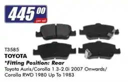 Goldwagen TOYOTA brake pads offer