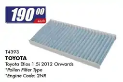 Goldwagen TOYOTA Pollen Filter Type offer
