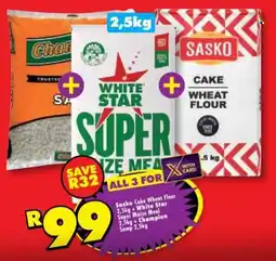 Shoprite Sasko Cake Wheat Flour White Star Super Maize Meal Champion Samp offer