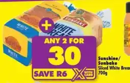 Shoprite Sunshine/Sunbake Sliced White Bread offer