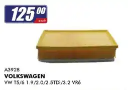 Goldwagen VOLKSWAGEN air filter offer