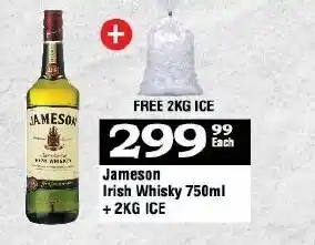 Oxford Freshmarket Jameson Irish Whisky 750ml + 2kg Ice offer