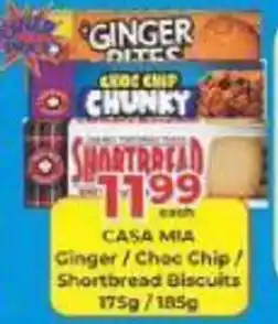 M.A Powertrade CASA MIA Ginger / Choc Chip / Shortbread Biscuits offer