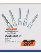 Midas Midas Spline Socket Set 5 Piece 100mm SLS5M offer
