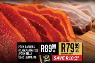Pork Rashers (Plain Marinated / Pork Belly / Pork (Bone In))