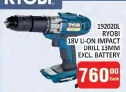 KitKat Cash and Carry RYOBI 18V LI-ON IMPACT DRILL 13MM offer