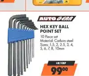 Midas Autogear Hex Key Ball Point Set 10 Piece offer