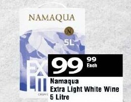 Oxford Freshmarket Namaqua Extra Light White Wine 5 Litre offer