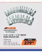 Midas Midas 1/4+3/8+1/2 Drive Torx Socket Set 14 Piece SK14M offer