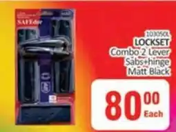 KitKat Cash and Carry SAFEDoor LOCKSET Combo 2 Lever Sabs+hinge Matt Black offer