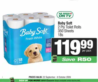 Baby Soft 2 Ply Toilet Rolls