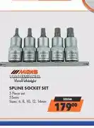 Midas Midas Spline Socket Set 5 Piece 55mm SSS5M offer