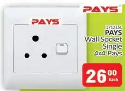 KitKat Cash and Carry Wall Socket Single 4x4 Pays offer