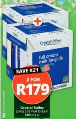 Checkers Hyper Crystal Valley Long Life Full Cream Milk offer