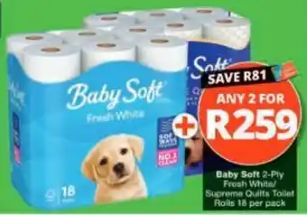 Baby Soft Fresh White Supreme Quilts Toilet Rolls