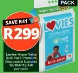 Checkers Hyper Lovies Hyper Value Disposable Nappies offer