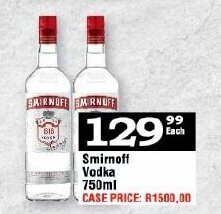 Oxford Freshmarket Smirnoff Vodka 750ml offer