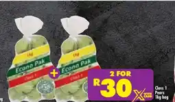 Shoprite CLASS 1 PEARS 1kg bag offer