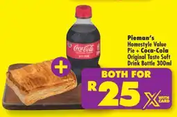 Shoprite Pieman's Homestyle Value Pie + Coca-Cola Original Taste Soft Drink Bottle 300ml offer
