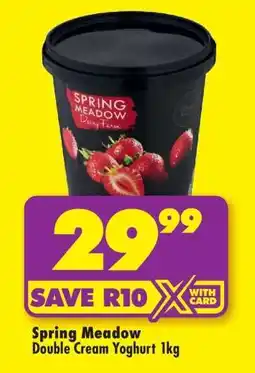 Shoprite SPRING MEADOW DOUBLE CREAM YOGHURT 1kg offer