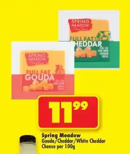 Shoprite Spring Meadow Gouda/Cheddar/White Cheddar Cheese per 100g offer