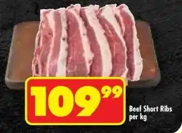 Shoprite Beef Short Ribs per kg offer