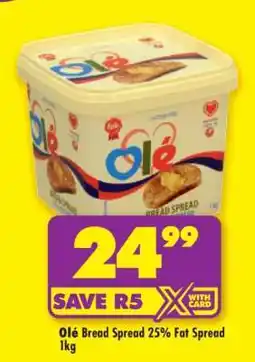 Shoprite Ole Bread Spread 25% Fat Spread 1kg offer