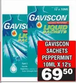 Advance Cash n Carry GAVISCON SACHETS PEPPERMINT 10ML X 12's offer