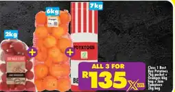 Shoprite Class 1 Best Buy Potatoes 7kg packet + Oranges 6kg bag + Jam Tomatoes 2kg bag offer