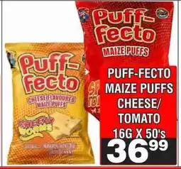 Advance Cash n Carry PUFF-FECTO MAIZE PUFFS CHEESE/TOMATO 16G X 50'S offer