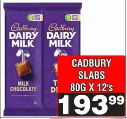Advance Cash n Carry CADBURY SLABS 80G X 12's offer