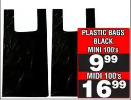 Advance Cash n Carry PLASTIC BAGS BLACK MIDI 100's offer